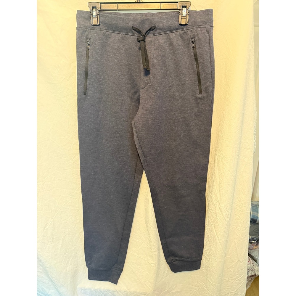 J.Crew‎ Authentic Fleece Joggers Mens Medium Gray Heather Zip Pocket Sweatpants